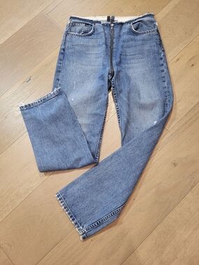 Reformation Jeans Women's sz 26 Zip Around High Rise Straight Leg Denim